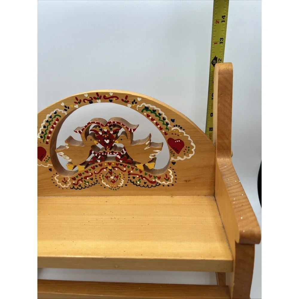 Vtg Child Crafts Rocking Bench Doll Furniture Painted Wood Country Geese